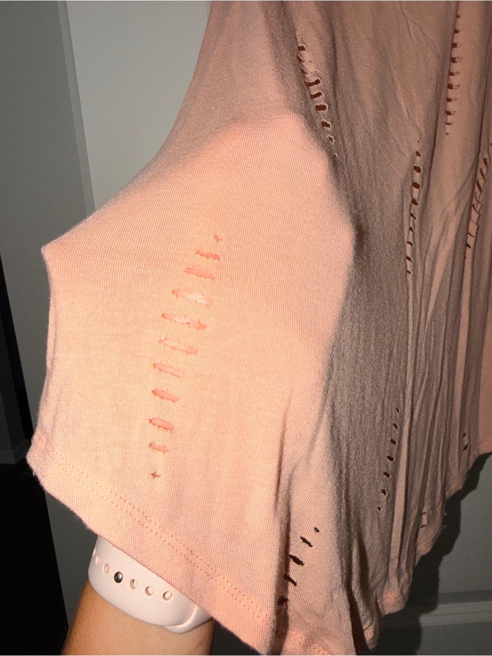 Express Peach Distressed Racerback Tank - Picture 2 of 4